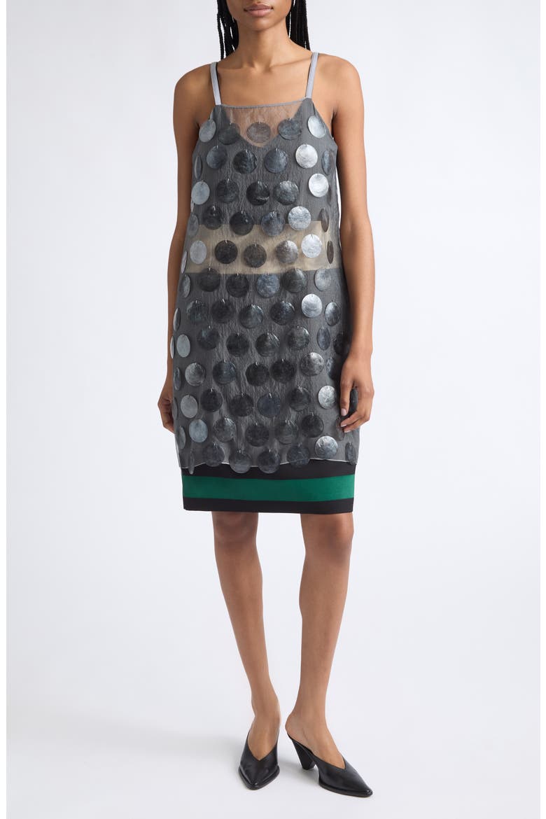 Mother-of-Pearl Maxi Sequin Organza Slipdress, Main, color, 00N21 HAZE
