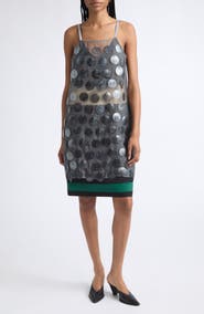 Marni Mother-of-Pearl Maxi Sequin Organza Slipdress