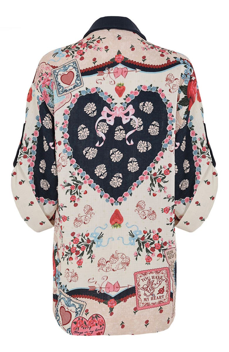 Agua Bendita Chrissy Cherish Cover-Up Shirt, Alternate, color, White