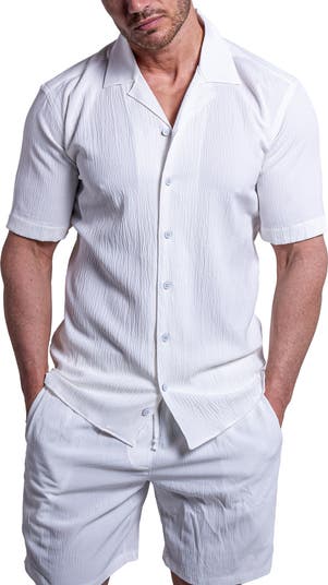 Maceoo Everyday White Short Sleeve Button-Up Shirt | Nordstrom