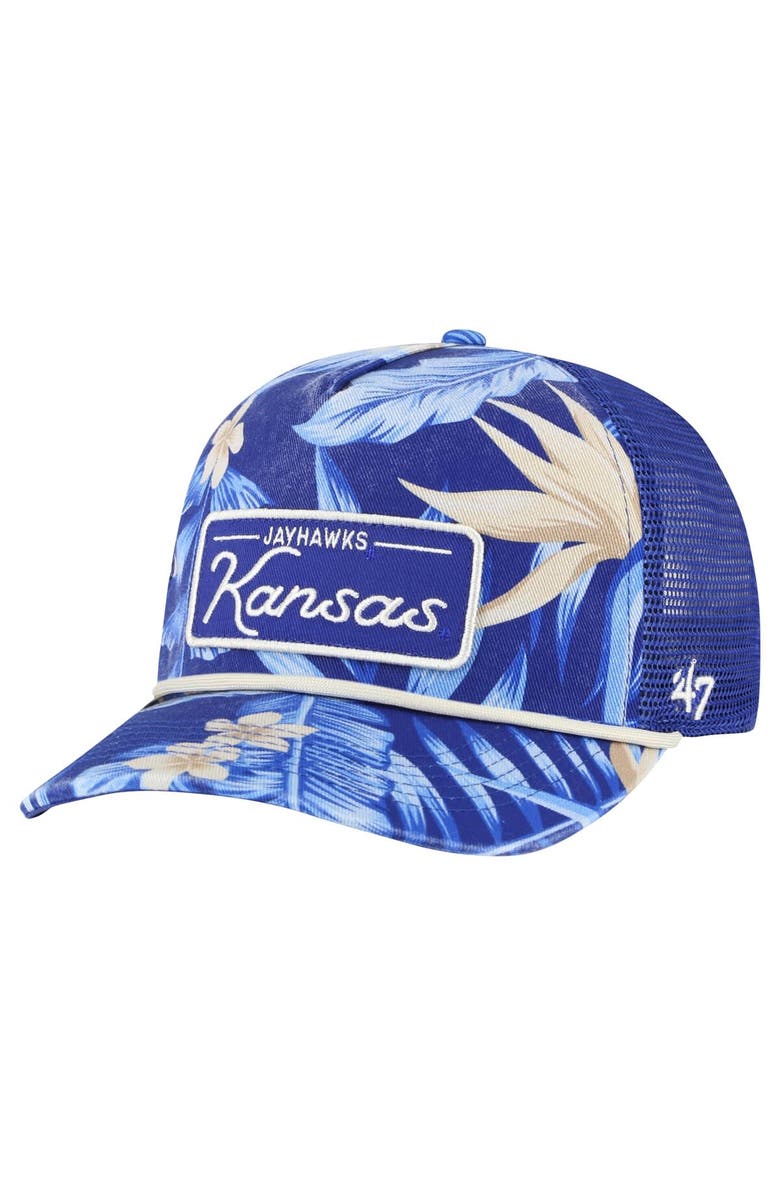 '47 Men's '47 Royal Kansas Jayhawks Tropicalia Hitch Adjustable Hat, Main, color, Royal