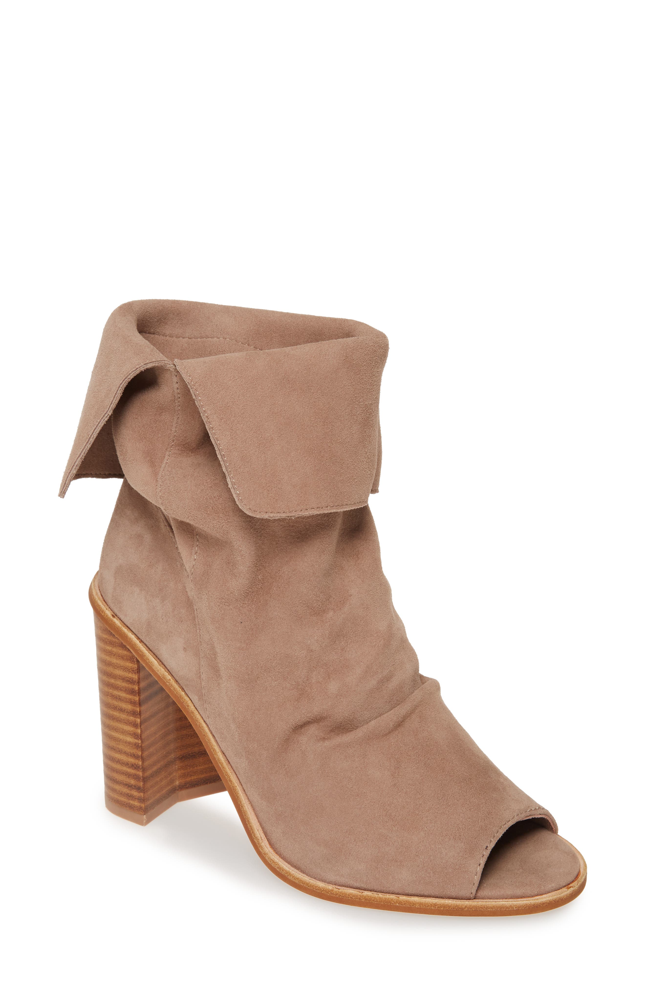 42 Gold Ramada Peep Toe Bootie, Main, color, Silver Taupe Suede