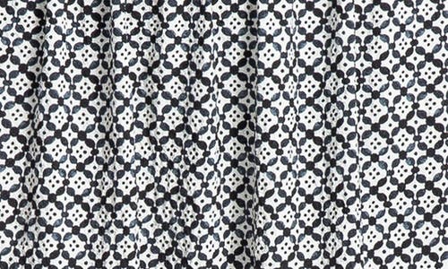 Max Studio Georgette Smocked Maxi Dress In Black/cream Geo