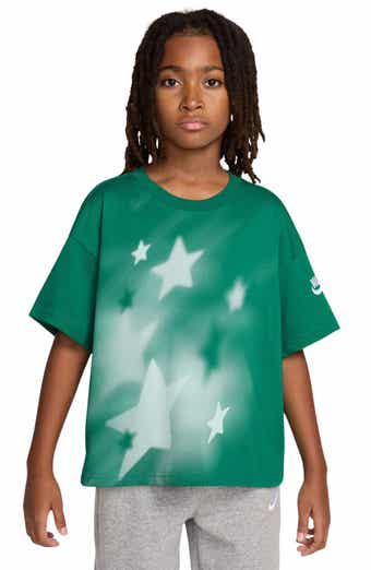 Kids' Oversize Digital Star Print Cotton T-Shirt