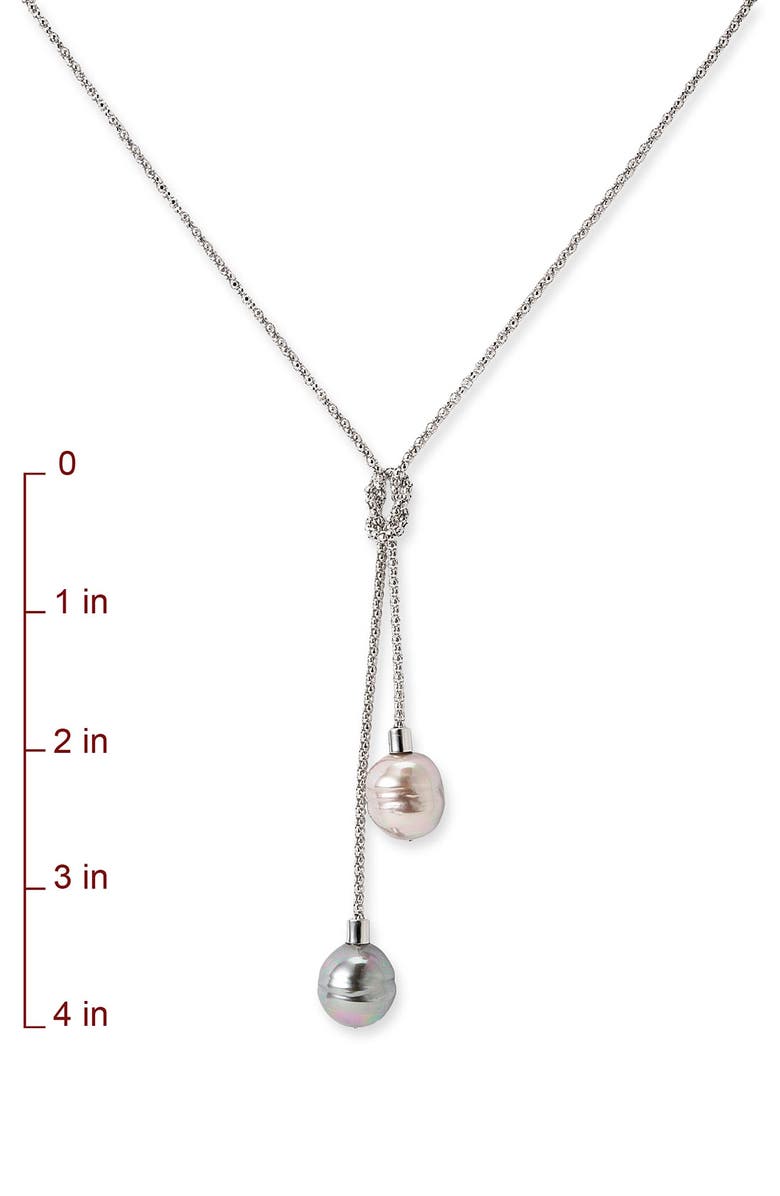 Majorica 'Baroque Love Knot' Lariat Necklace, Alternate, color,