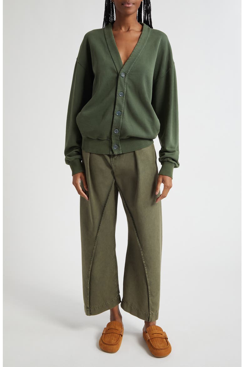 Twisted Seam Pleated Wide Leg Trousers, Alternate, color, 595 OLIVE