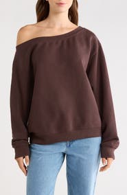 Princess Polly Wellness One-Shoulder Sweatshirt