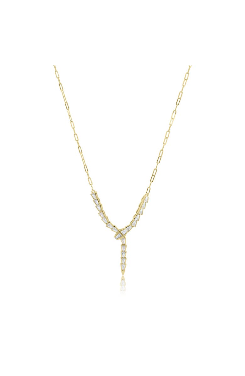 The Lovery Fine Jewelry CZ Snake Lariat Necklace, Main, color, Gold-Plated Sterling Silver