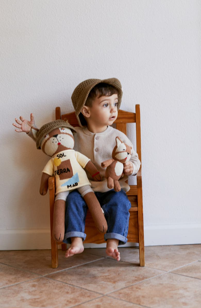 reD & oLive Jude the Dude Cotton Stuffed Animal & Hat Set, Alternate, color, Almond