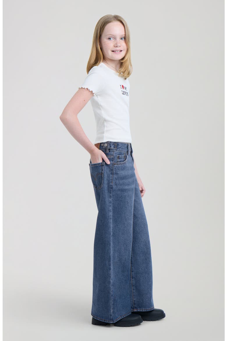 Kids' Adjustable Waist Wide Leg Jeans, Alternate, color, EVIE