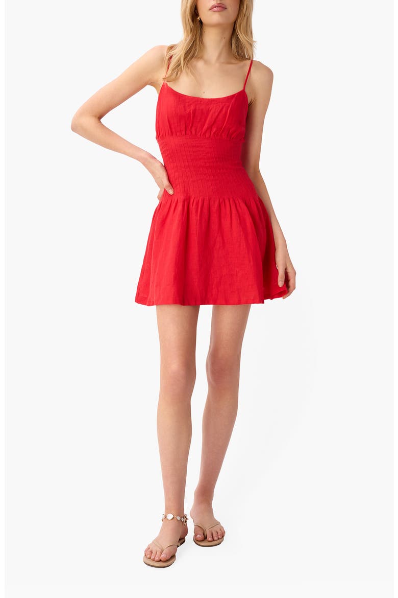 Kairi Floral Linen Sundress, Main, color, CANDY APPLE