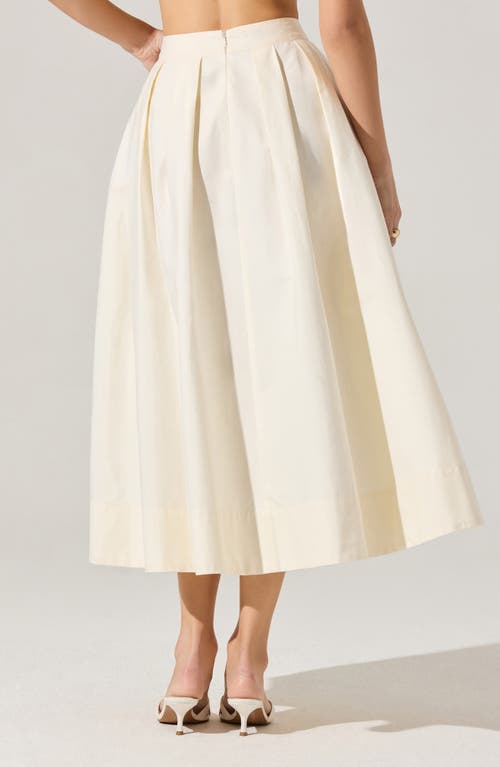 Astr The Label Cotton Midi Skirt In Cream