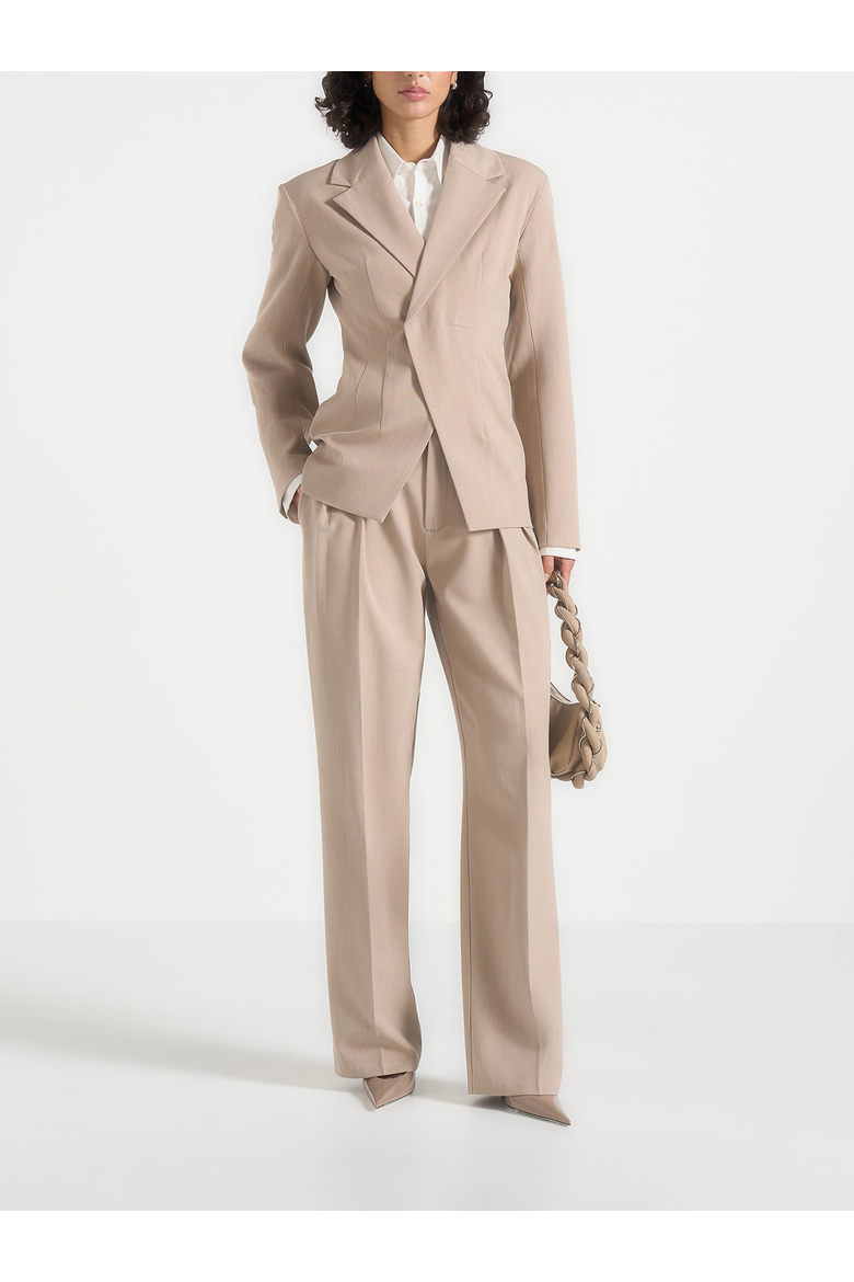 Beatrice Tailored Double Breasted Blazer, Alternate, color, Taupe