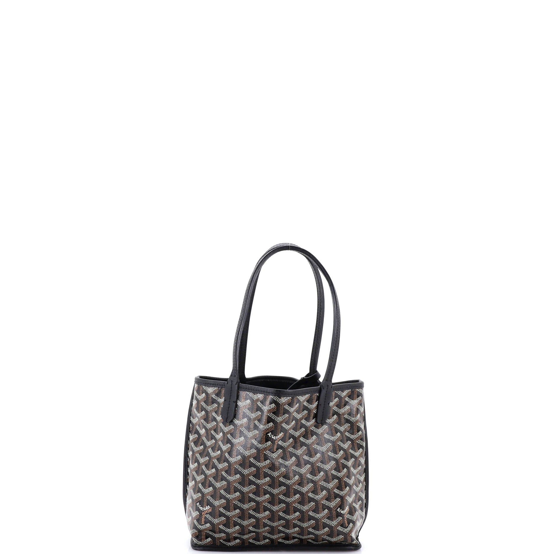 Pre-Owned Goyard Anjou Reversible Tote Coated Canvas Mini, Alternate, color, Black
