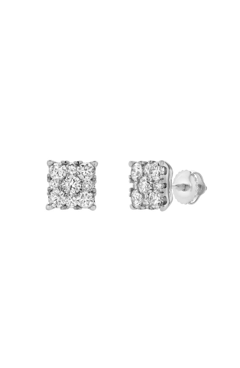 LuvMyJewelry Nova 14K White Gold Cluster Lab Grown Diamond Unisex Earrings - 0.75 Cts, Alternate, color, 14K White Gold