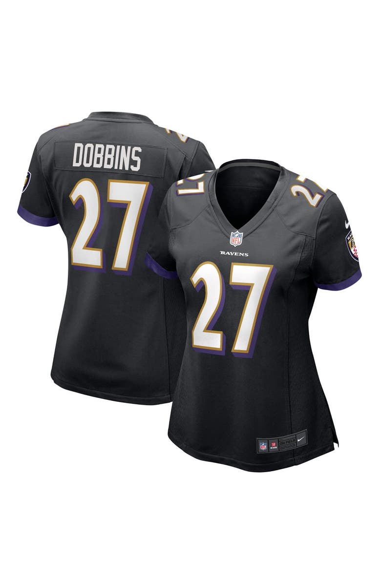 Nike Women's Nike J.K. Dobbins Black Baltimore Ravens Game Jersey, Main, color,