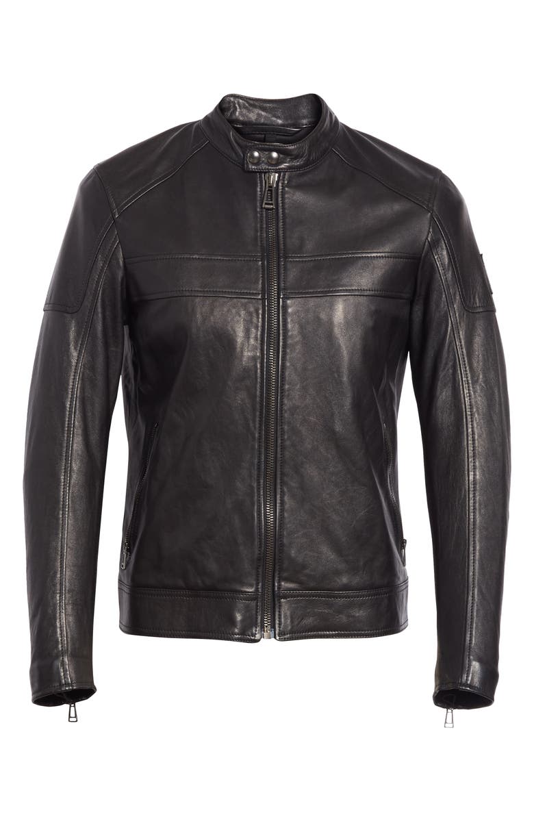 Belstaff A Racer Leather Moto Jacket, Alternate, color, 