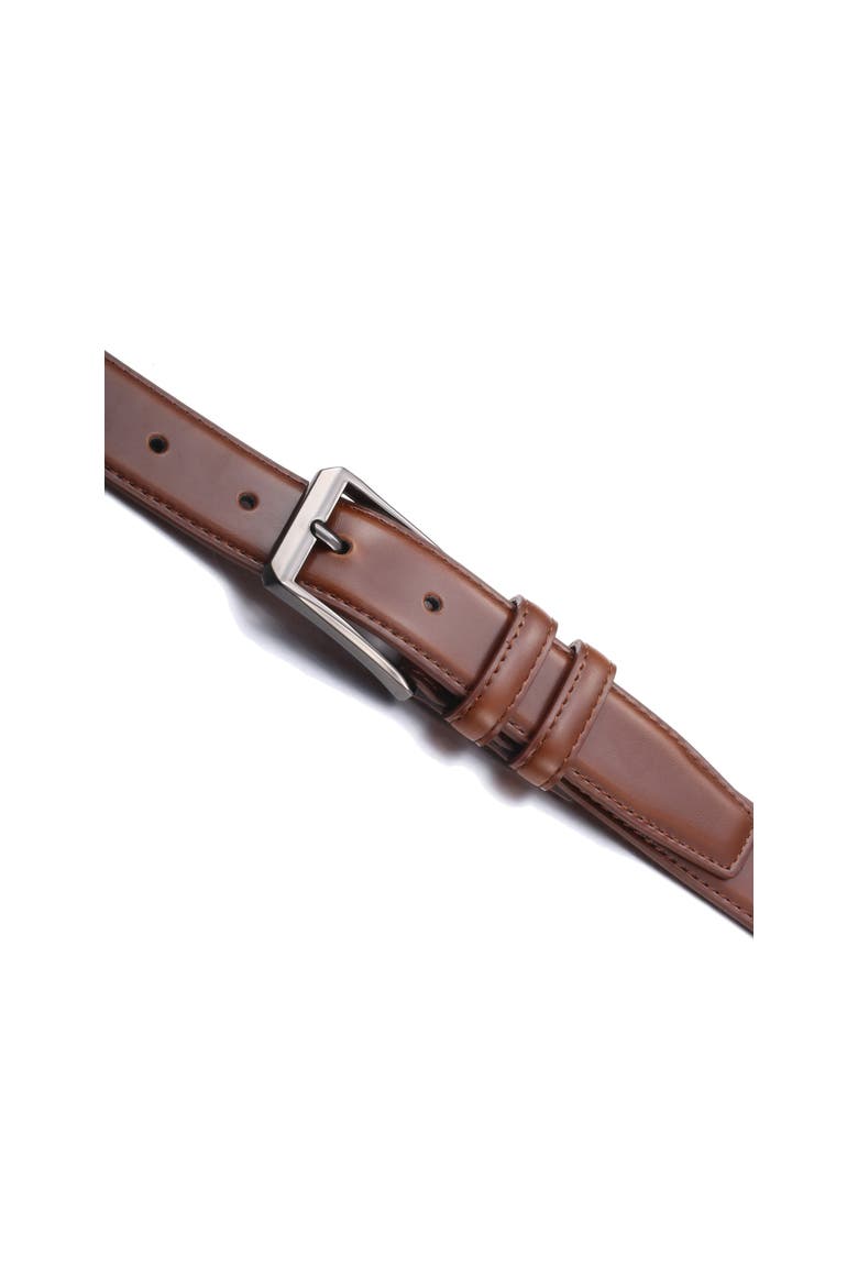 Traditional Leather Dress Belt, Alternate, color, Burnt Umber