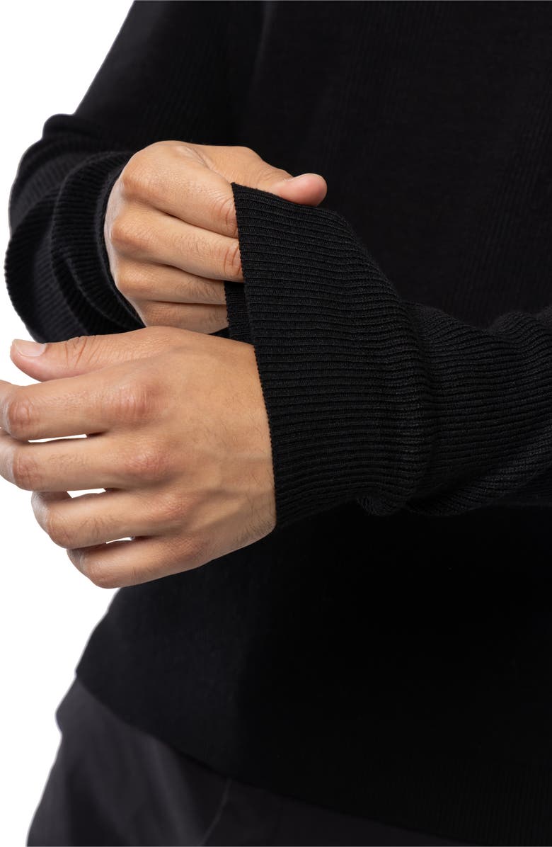 Spring + Mercer Ribbed Turtleneck Sweater, Alternate, color, Black