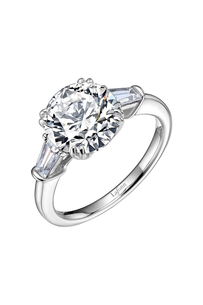 'Lassaire' Three Stone Ring, Main, color, SILVER