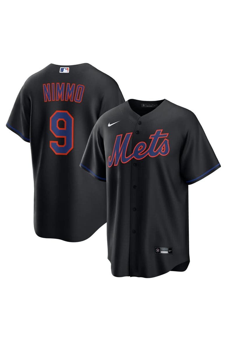 Men's Nike Brandon Nimmo Black New York Mets Alternate Replica Jersey, Main, color, Black