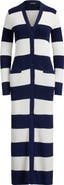 Lauren Ralph Lauren Stripe Longline Cotton Blend Cardigan