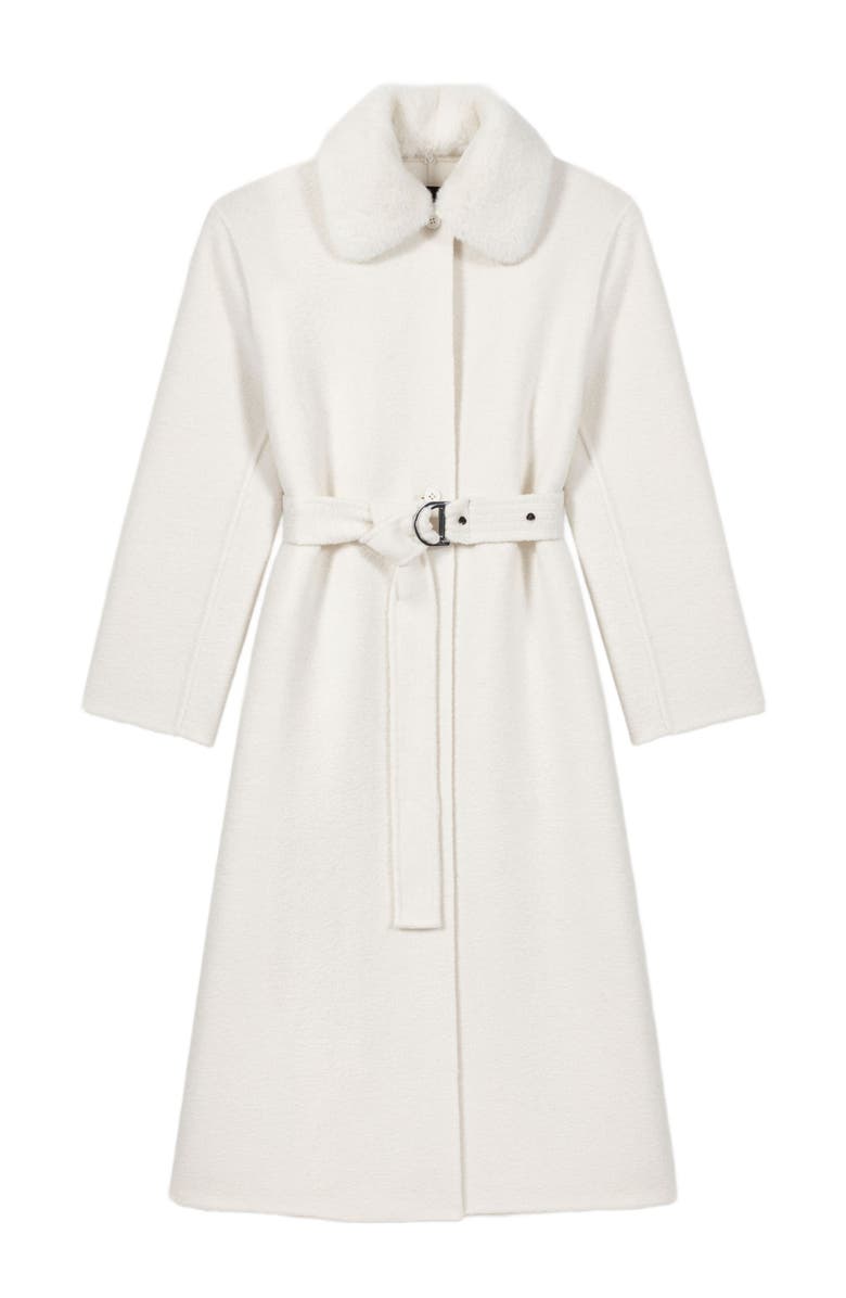 maje Wool coat with removable collar, Alternate, color, 