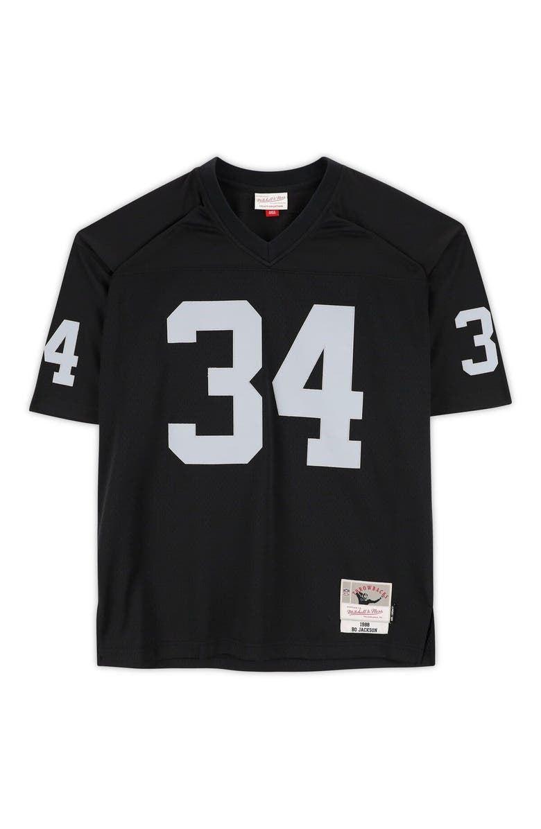 FANATICS AUTHENTIC Bo Jackson Las Vegas Raiders Autographed Black Mitchell & Ness Replica Jersey, Alternate, color, 
