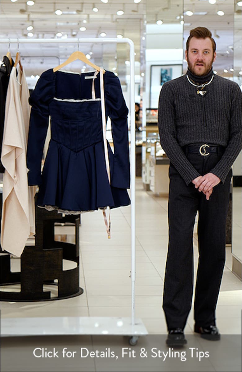 Venetia Puff Shoulder Lace Corset Minidress, sales video thumbnail