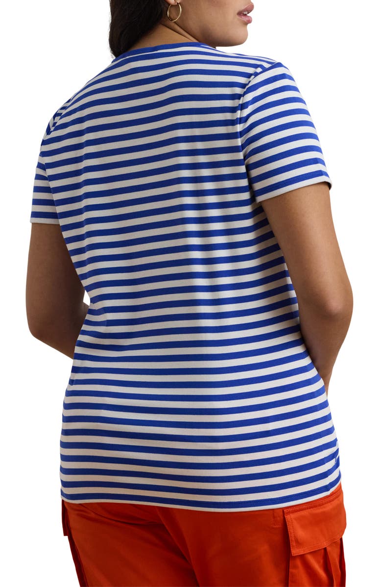 Lauren Ralph Lauren Stripe Stretch Cotton Crewneck T-Shirt, Alternate, color,
