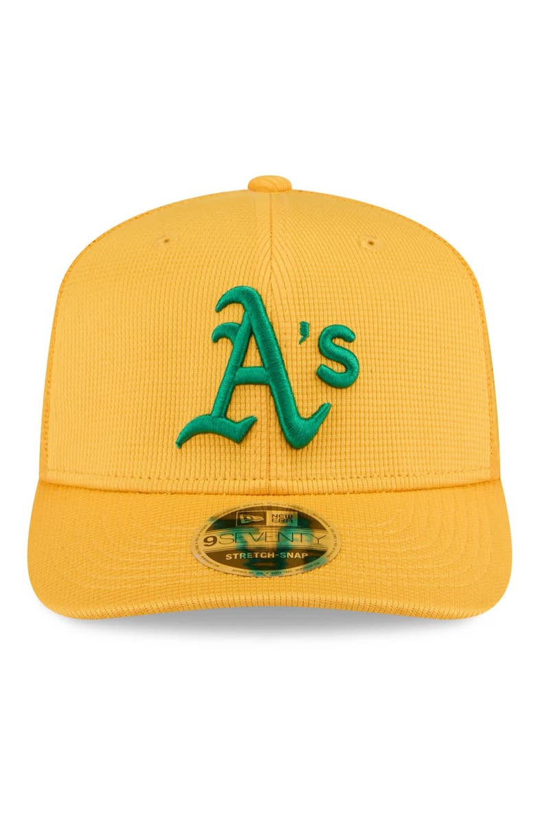 New Era Men's New Era  Gold Athletics 2025 Spring Training 9SEVENTY Stretch-Snap Trucker Hat, Alternate, color, 