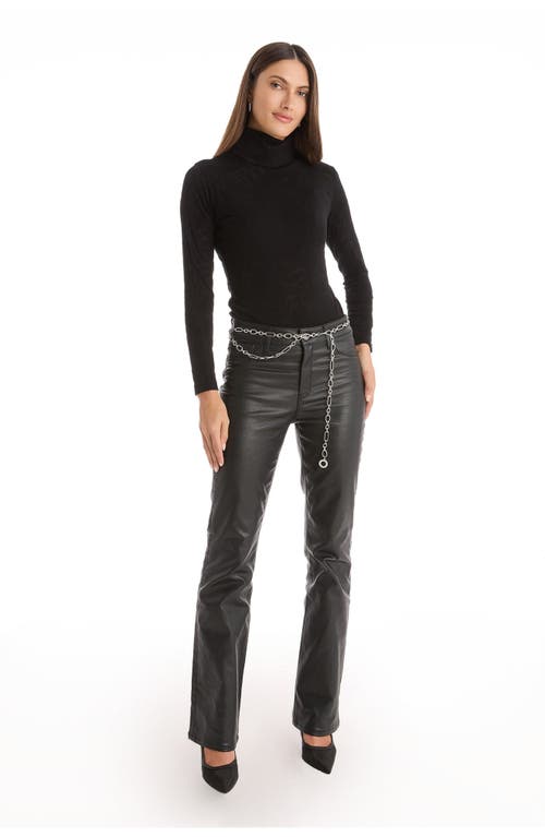 The Noli Shop Alina Rose Turtleneck Top In Black