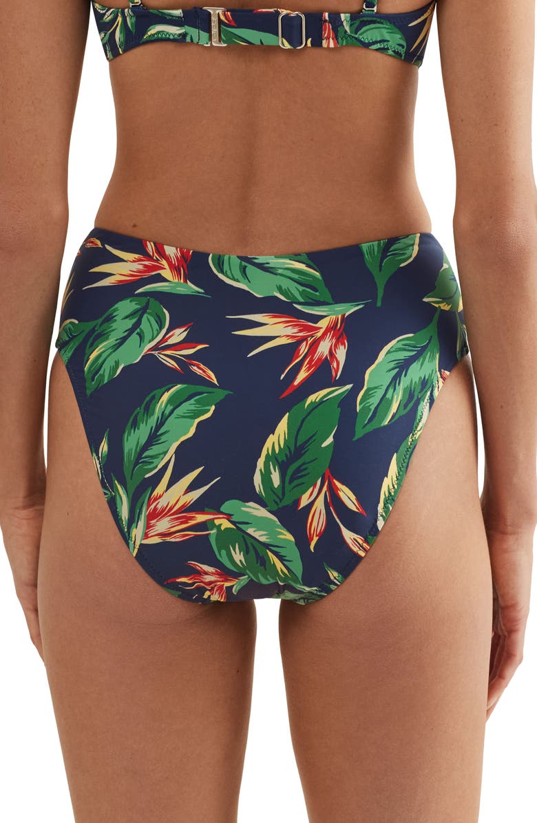 Polo Ralph Lauren High Waist Bikini Bottoms, Alternate, color, Blue Multi