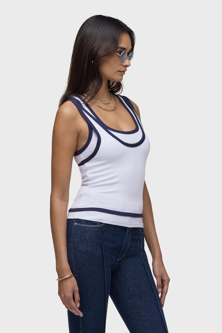 Layered Tank Top, Alternate, color, WHITE NAVY