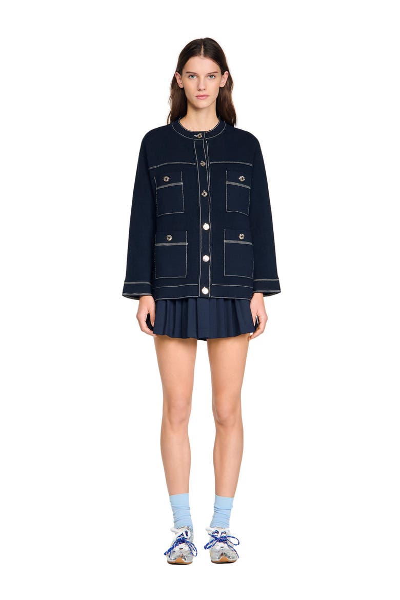 Contrast stitch cardigan (Women) | Nordstrom