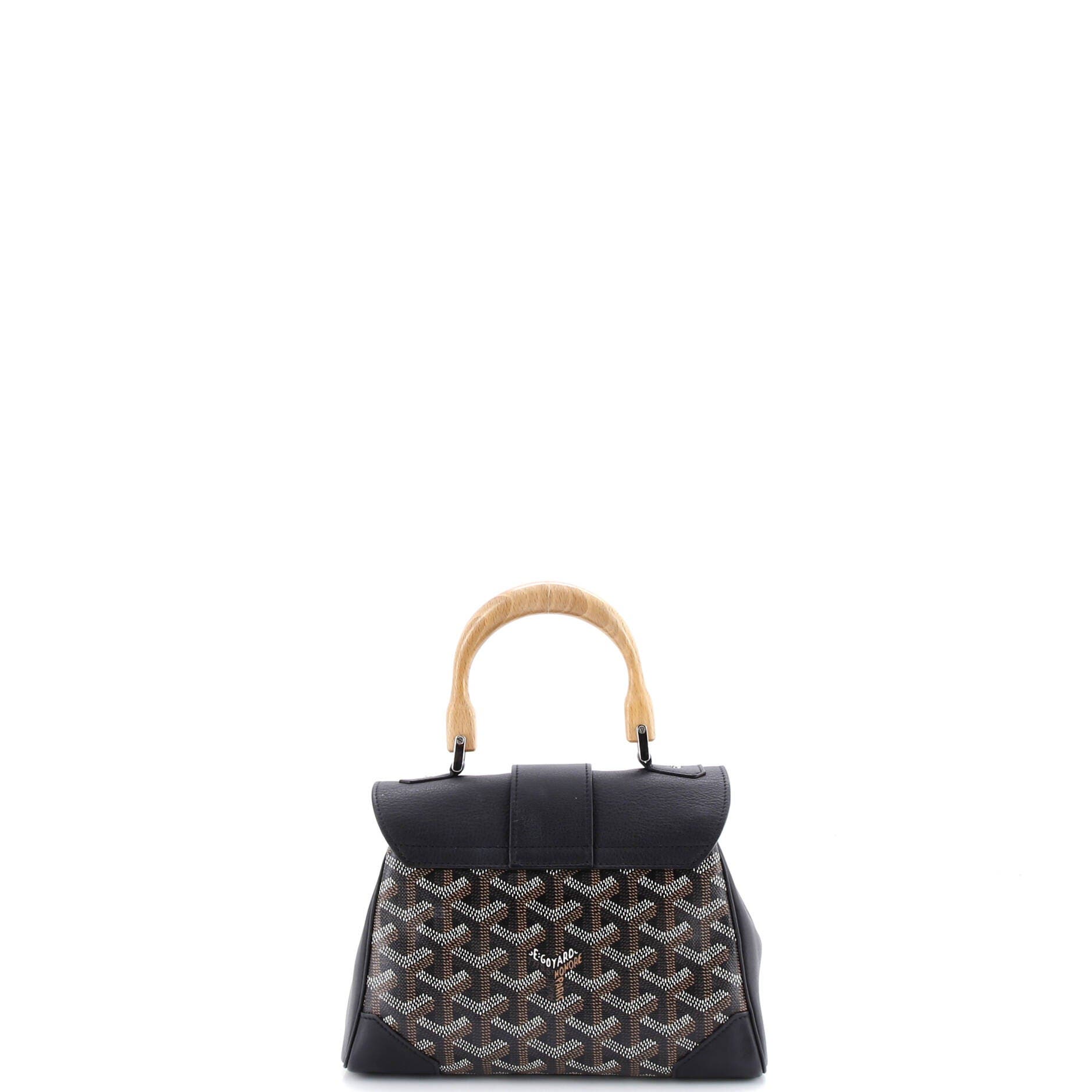 Pre-Owned Goyard Saigon Top Handle Bag Coated Canvas with Leather Mini, Alternate, color, 