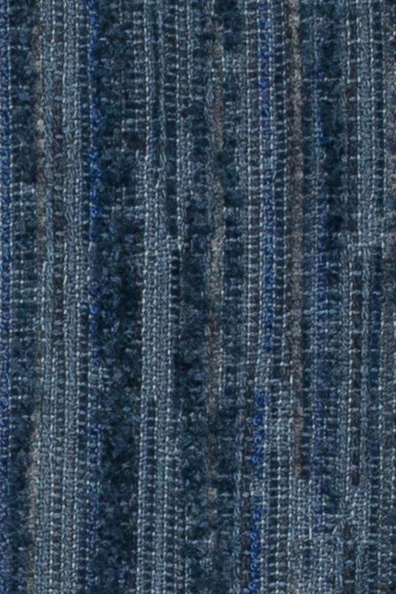 Luxe Stripe Chenille & Boucle textured Indoor & Outdoor Woven Accent Pillow, Alternate, color, Indigo
