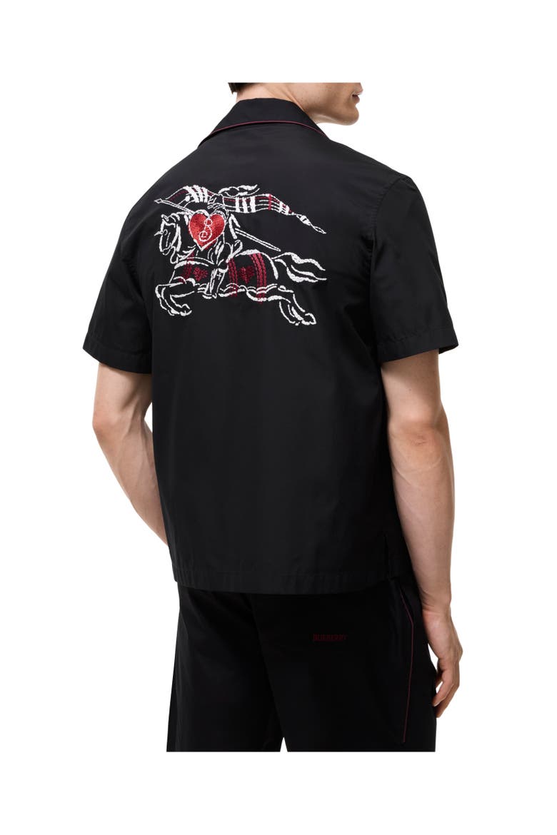 Relaxed Fit Knight Heart Cotton Shirt, Alternate, color, Black