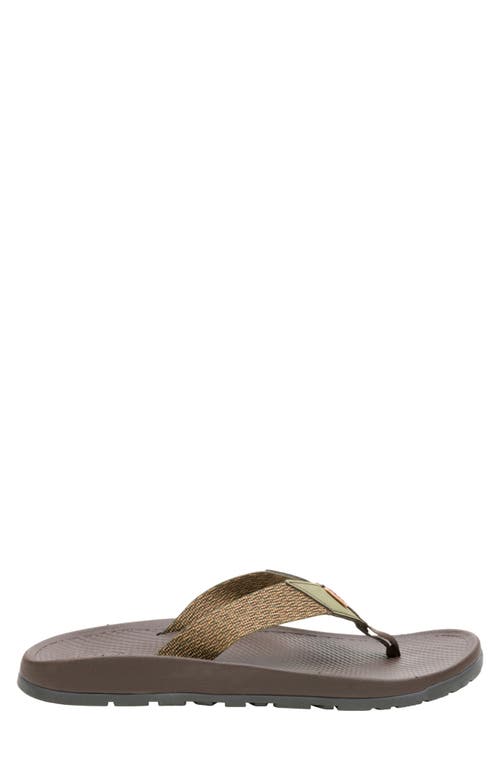 Chaco Lowdown Leather Flip Flop In Meadow Earthy Oak