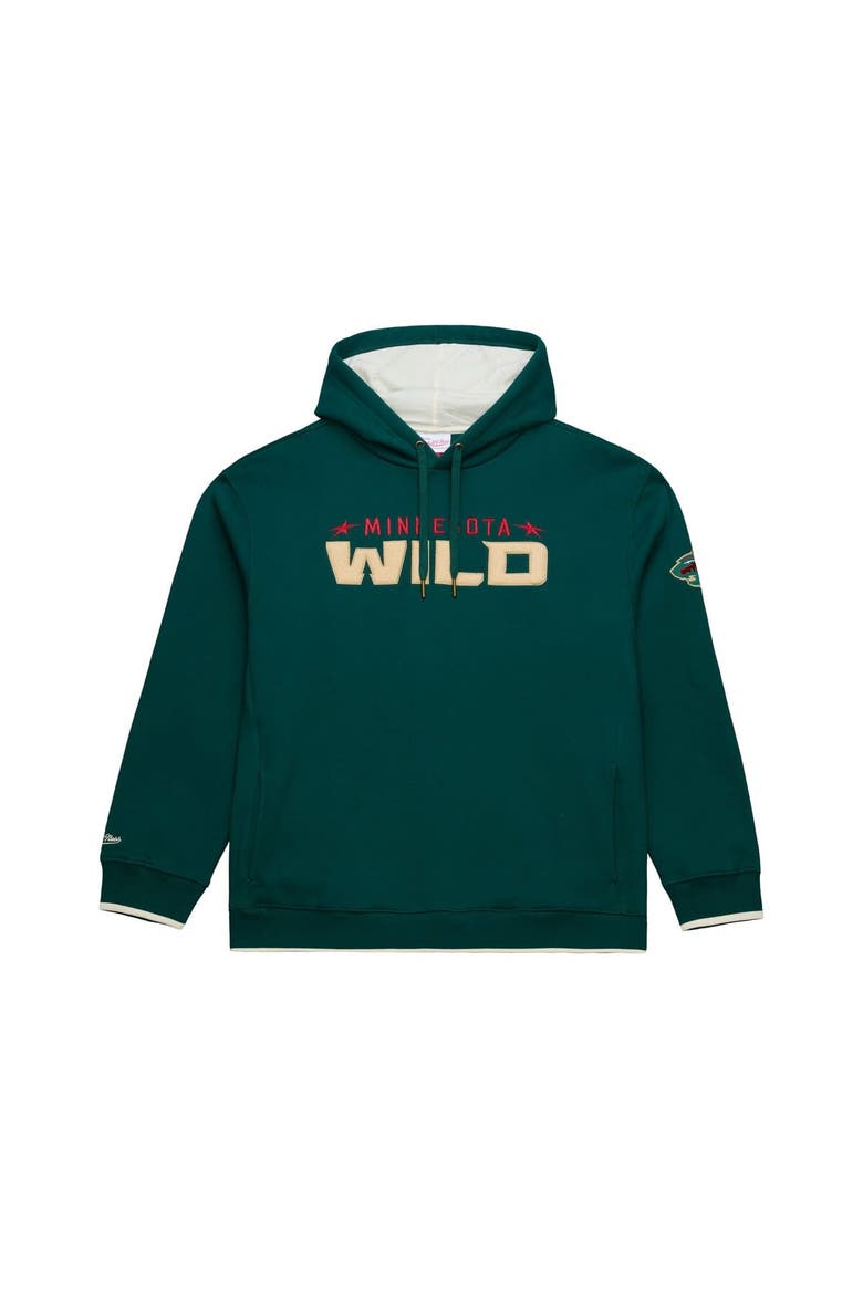 Men's Mitchell & Ness Green Minnesota Wild Team Legacy Hoodie, Main, color, Green