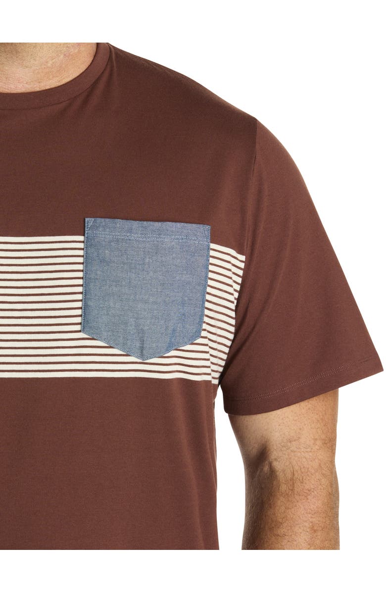 Harbor Bay by DXL Big & Tall Moisture-Wicking Colorblock T-Shirt, Alternate, color, Brown