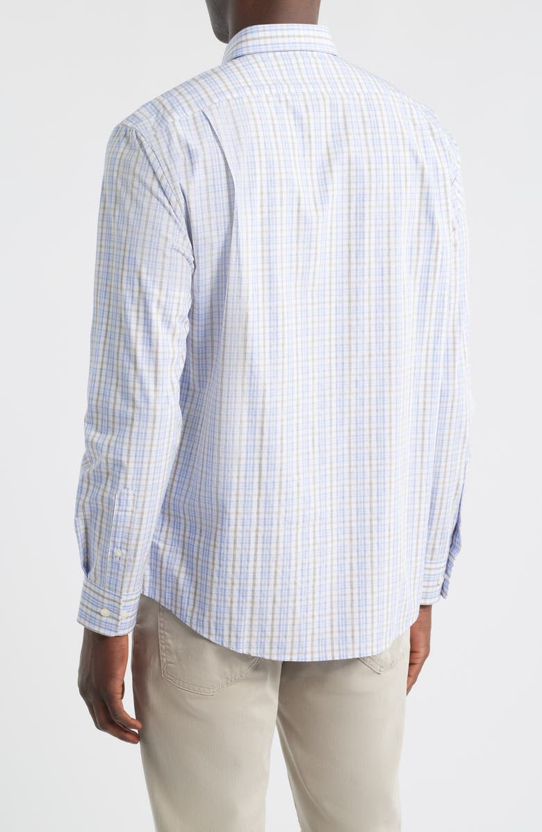 johnnie-O Tinsley Plaid Everyday Performance Button-Down Shirt, Alternate, color, Laguna Blue