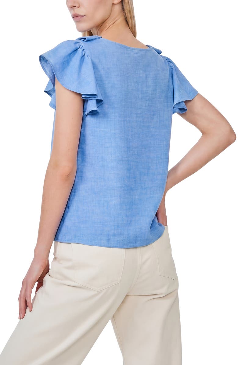 CeCe Ruffle Top, Alternate, color, Classic Navy