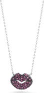 SPHERA MILANO Pavé Cubic Zirconia Lip Pendant Necklace