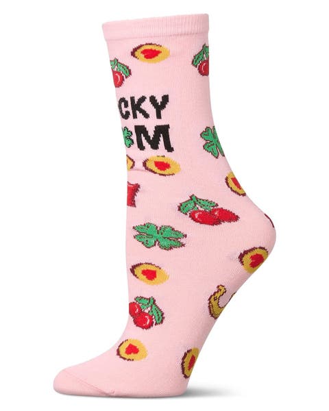 Big Kid's Lucky Mom Greeting Card Crew Socks