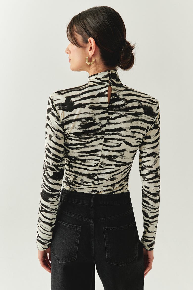 Laylani Zebra Print Top, Alternate, color, BLACK-BEIGE