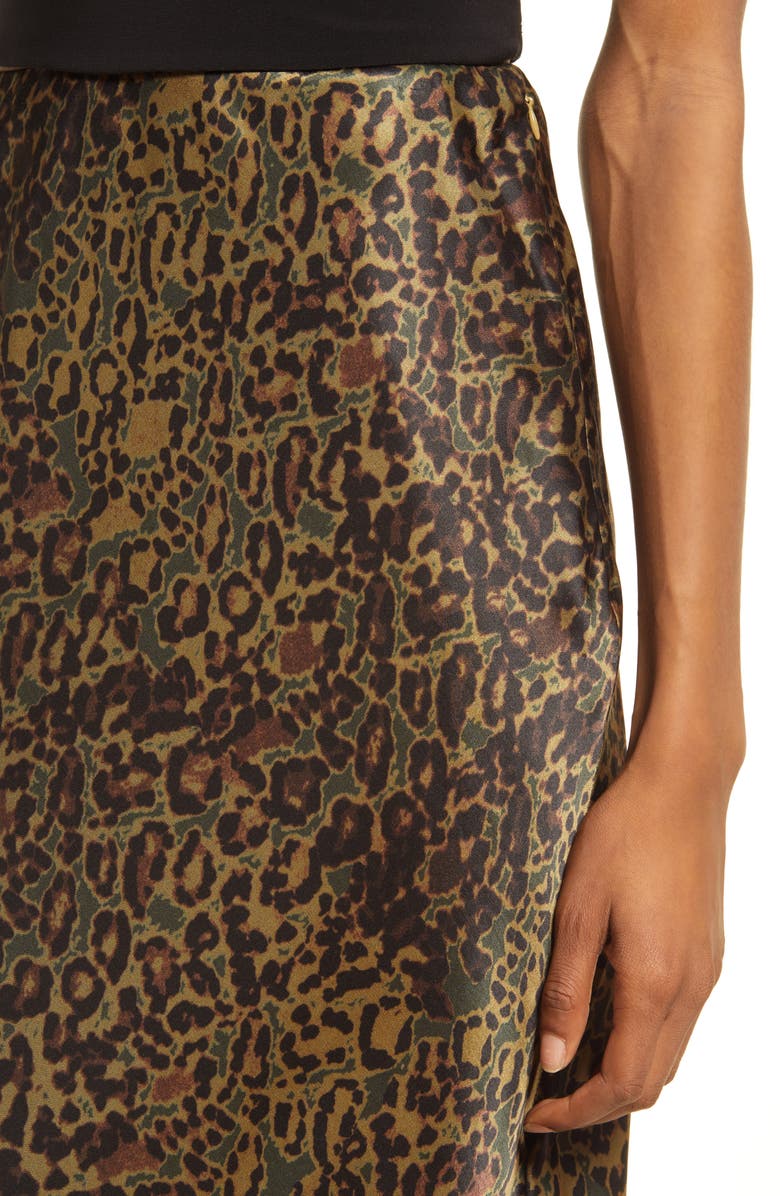 AllSaints Bridgette Lace Trim Tencel<sup>®</sup> Lyocell & Silk Midi Skirt, Alternate, color,