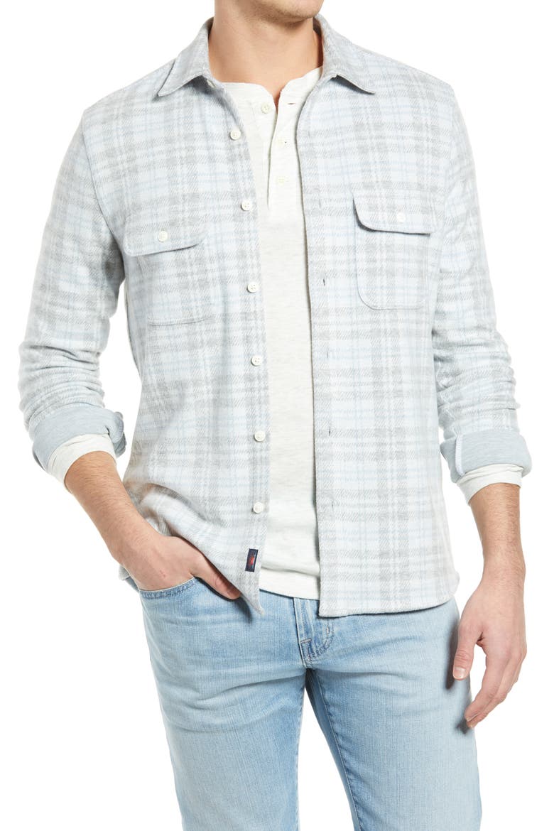 Legend Plaid Flannel Button-Up Shirt, Main, color, GREY CREAM PLAID