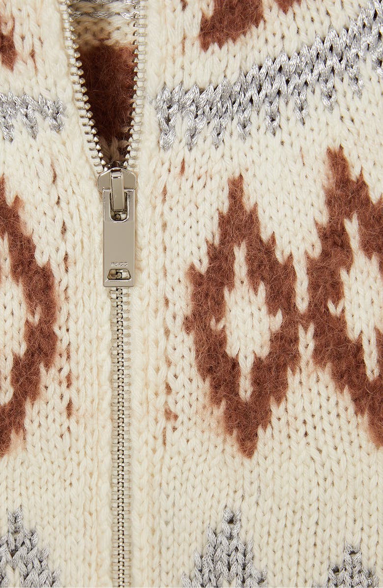 Reiss Kids' Ella Jr. Fair Isle Cardigan, Alternate, color, Cream