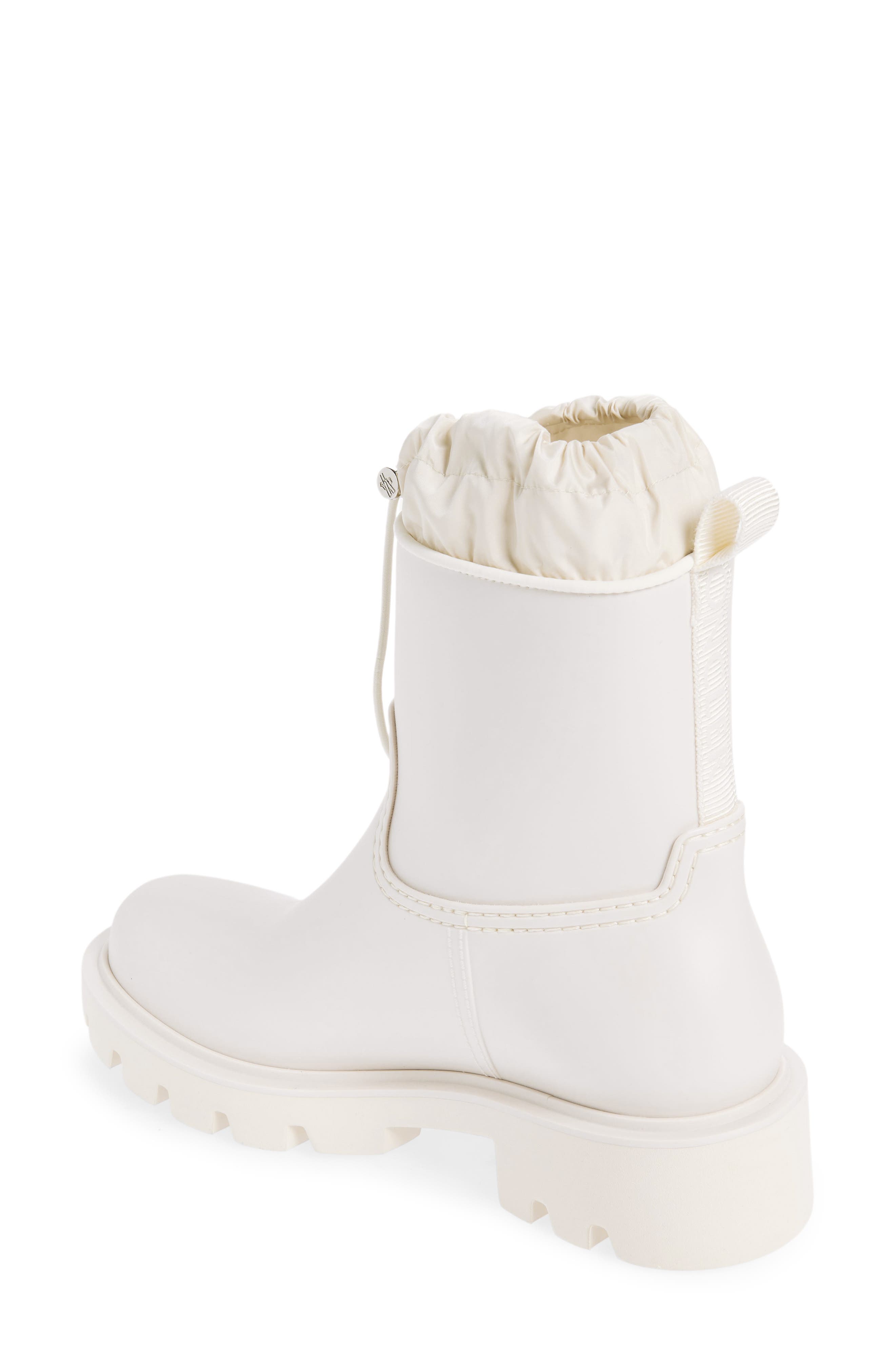 Moncler Kickstream Waterproof Rain Boot, Alternate, color, White